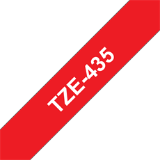 BROTHER szalag TZe-435, Piros alapon Fehér, Laminált, 12mm  0.47", 8 méter