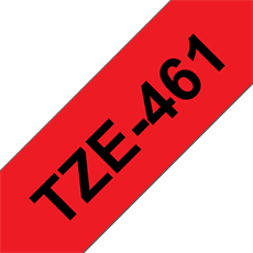 BROTHER szalag TZe-461, Piros alapon Fekete, Laminált, 36mm  1.4", 8 méter