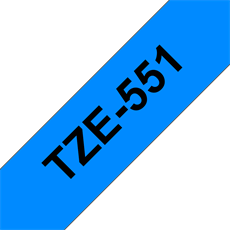 BROTHER szalag TZe-551, Kék alapon Fekete, Laminált, 24mm  0.94", 8 méter