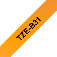 BROTHER szalag TZe-B31, Fluoreszkáló narancs alapon Fekete, Laminált, 12mm  0.47", 5 méter