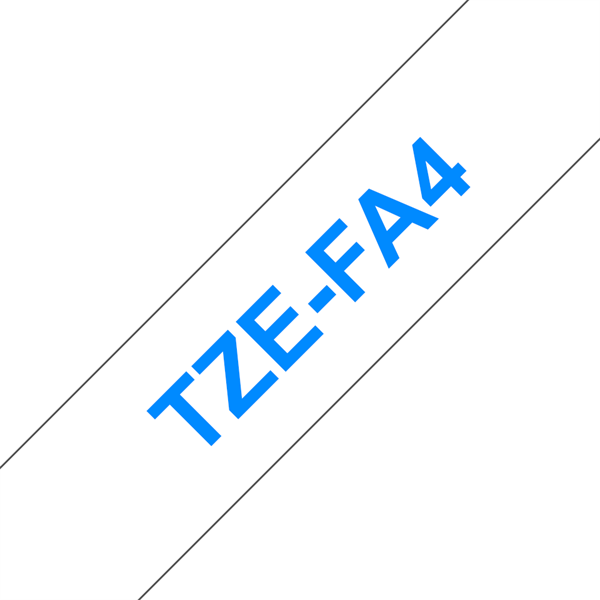 BROTHER szalag TZe-FA4, Fehér alapon Kék, Szövet szalag, 18mm  0.47", 3 méter