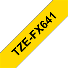 BROTHER szalag TZe-FX641, Sárga alapon Fekete, Flexibilis, 18mm  0.7", 8 méter