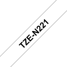 BROTHER szalag TZe-N221, Fehér alapon Fekete, Nem laminált, 9mm  0.35", 8 méter