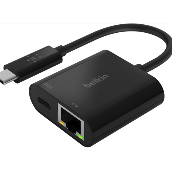 Belkin INC001btBK ADAPTER, USB-C TO GIGABIT ETHERNET, 60W PD, BLK