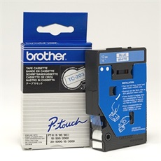 Brother szalag TC203 P-Touch, 12mm fehér alapon kék