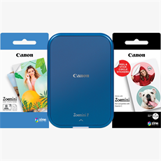 CANON Mobil fotónyomtató, ZINK, ZOEMINI 2 WiFi,  317x500 dpi, tengerészkék, + fotópapír csomag