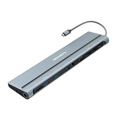 CANYON HUB 14-in-1, USB-C, 1xUSB3.0, 1xUSB2.0, 1xUSB-A 3.2, 1xUSB-C 3.2, 1xHDMI, VGA, Ethernet, Audio,szürke - CNS-HDS90