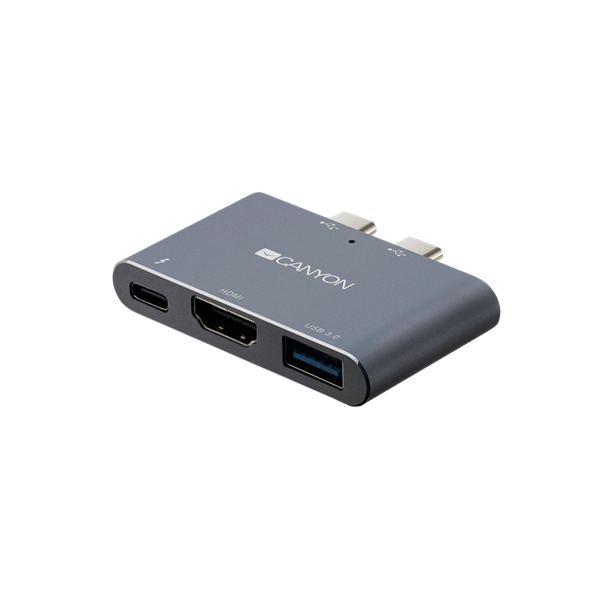 CANYON HUB 3-in-1, MacBook-hoz, Thunderbolt 3, USB3.0, HDMI, szürke - CNS-TDS01DG