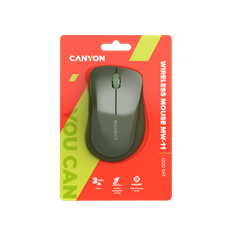 CANYON Vezeték Nélküli Egér, Optikai, 3 gombos, 1200dpi, 2db elemmel, khaki - CNE-CMSW11SM