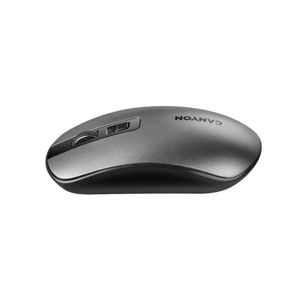 CANYON Vezeték Nélküli Egér, Optikai, Pixart Sensor, 4 gombos, 1600dpi, Újratölthető elem, sötét-szürke - CNS-CMSW18DG