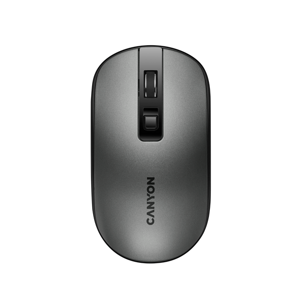 CANYON Vezeték Nélküli Egér, Optikai, Pixart Sensor, 4 gombos, 1600dpi, Újratölthető elem, sötét-szürke - CNS-CMSW18DG