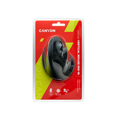 CANYON Vezeték Nélküli Egér, Vertikális, Optikai, Pixart Sensor, 6 gombos, 1600dpi, 1db elemmel, fekete - CNS-CMSW16B