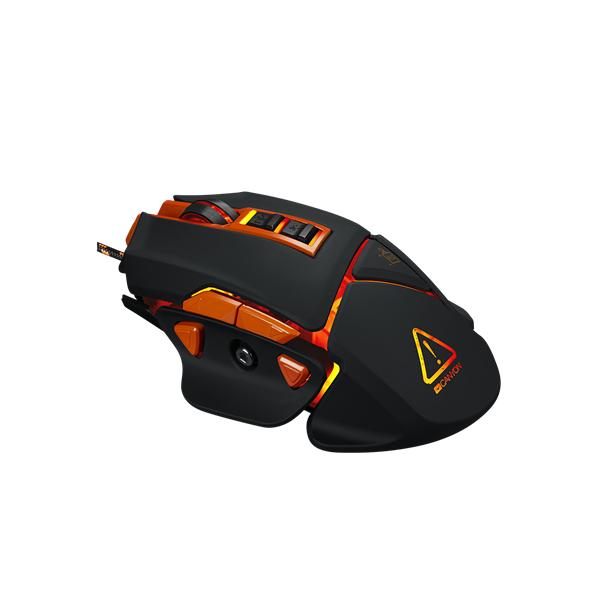 CANYON Vezetékes Egér Gaming, Hazard, Optikai, 9 programozható gomb, LED világítás, 6400dpi - CND-SGM6N