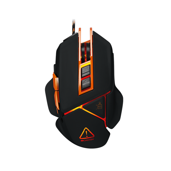 CANYON Vezetékes Egér Gaming, Hazard, Optikai, 9 programozható gomb, LED világítás, 6400dpi - CND-SGM6N