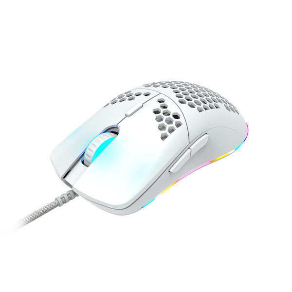 CANYON Vezetékes Egér Gaming, Puncher, Optikai, 7 programozható gomb, RGB világítás, 4200dpi, fehér - CND-SGM11W
