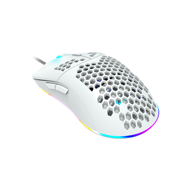 CANYON Vezetékes Egér Gaming, Puncher, Optikai, 7 programozható gomb, RGB világítás, 4200dpi, fehér - CND-SGM11W
