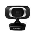 CANYON Webkamera, 1MP, HD 720p, USB2.0, Forgatható, fekete-ezüst - CNE-CWC3N