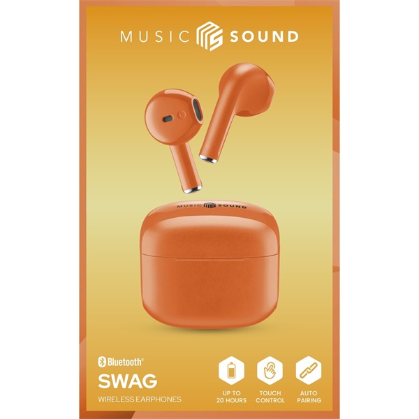 CELLULARLINE BT EARPHONES TWS SWAG MS ORANGE