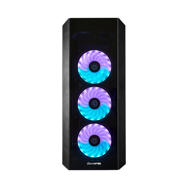 CHIEFTEC Ház Gaming Scorpion 3 ATX, 4x120mm RGB ventilátor, RGB vezérlő, Tápegység nélkül, Edzett Üveg, Fekete