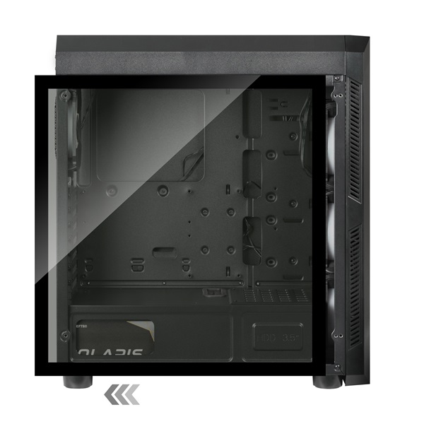 CHIEFTEC Ház Gaming Scorpion 3 ATX, 4x120mm RGB ventilátor, RGB vezérlő, Tápegység nélkül, Edzett Üveg, Fekete