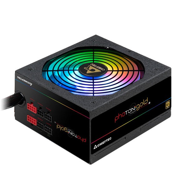 CHIEFTEC Tápegység Moduláris, Photon Gold 750W, 14cm, RGB világítás, ATX BOX