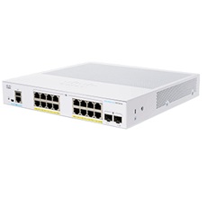 CISCO Switch 16x1000Mbps (POE+) + 2x1000Mbps SFP, Fémházas, Rackes, Menedzselhető - CBS350-16P-2G-EU