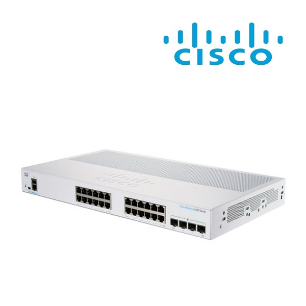 CISCO Switch 24x1000Mbps + 4x10000Mbps SFP+, Fémházas Rackes, Menedzselhető - CBS250-24T-4X-EU