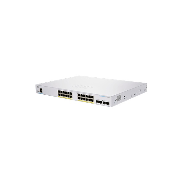 CISCO Switch 24x1000Mbps (POE+) + 4x1000Mbps SFP, Fémházas, Rackes, Menedzselhető - CBS350-24P-4G-EU