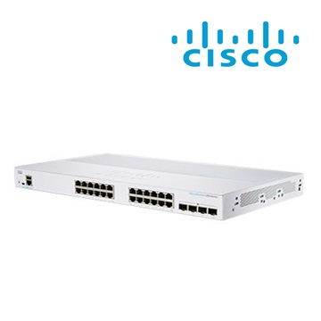 CISCO Switch 24x1000Mbps + 4x1000Mbps SFP, Fémházas, Rackes, Menedzselhető - CBS350-24T-4G-EU