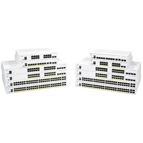 CISCO Switch 8x1000Mbps + 2x1000Mbps SFP, Fémházas, Rackes, Menedzselhető - CBS350-8T-E-2G-EU
