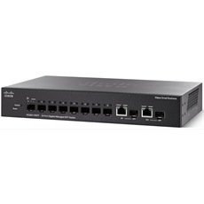 CISCO Switch 8xGigabit SFP + 2xGigabit kombó SFP, Fémházas Rackes, Menedzselhető SG350-10SFP-K9-EU