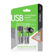 COLORWAY AA elem, CW-UB18650-03 Rechargeable Battery 18650 USB 1200 mAh 3.7V (2pcs.)