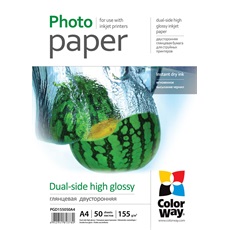 COLORWAY Fotópapír, kétoldalas magasfényű (dual-side high glossy), 155 g/m2, A4, 50 lap