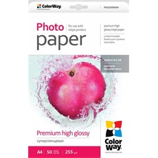 COLORWAY Fotópapír, prémium magasfényű (premium high glossy), 255 g/m2, A4, 50 lap