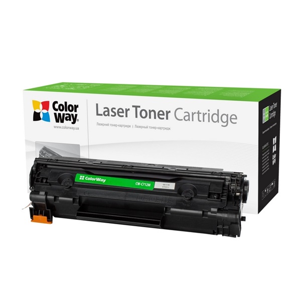 COLORWAY Standard Toner CW-C712M, 2000 oldal, Fekete - Can. 712/713; HP CB435A/CB436A