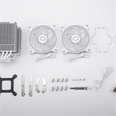COOLER MASTER CPU hűtő HYPER 622 HALO WHITE EDITION, LGA1700 támogatással, fehér
