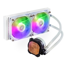 COOLER MASTER CPU hűtő MASTERLIQUID 240L CORE ARGB (vízhűtés), 2 Ventilátoros, LGA1700 támogatással, fehér