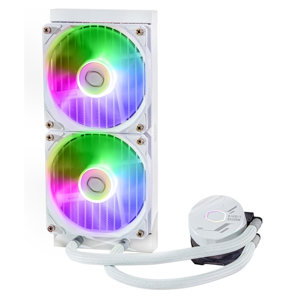 COOLER MASTER CPU hűtő MASTERLIQUID 240L CORE ARGB (vízhűtés), 2 Ventilátoros, LGA1700 támogatással, fehér