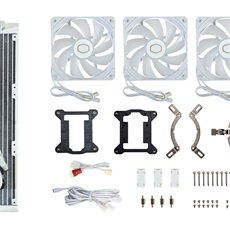 COOLER MASTER CPU hűtő MASTERLIQUID 360L CORE WHITE (vízhűtés). 3 Ventilátoros, LGA1700 támogatással, fehér