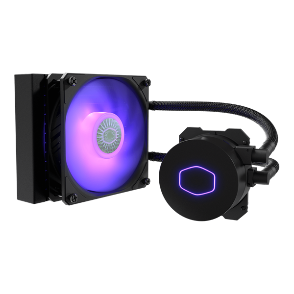 COOLER MASTER CPU hűtő MASTERLIQUID ML120L V2 RGB (vízhűtés), LGA1700 támogatással, fekete