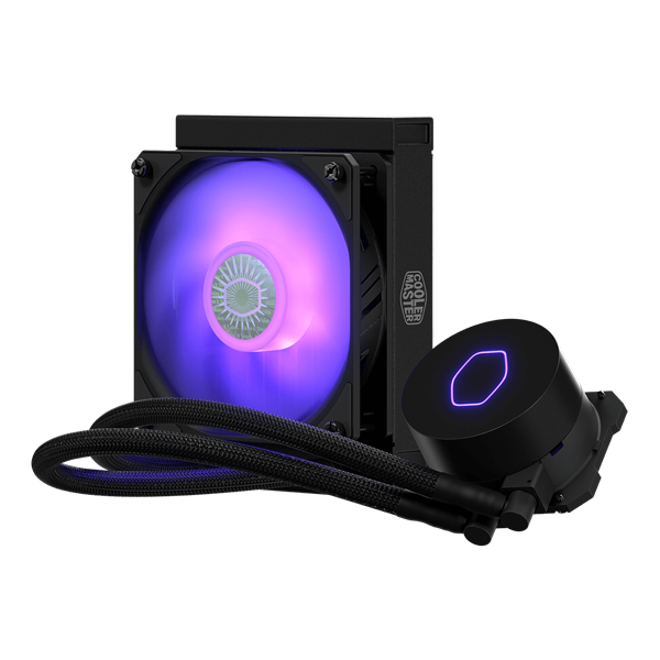 COOLER MASTER CPU hűtő MASTERLIQUID ML120L V2 RGB (vízhűtés), LGA1700 támogatással, fekete