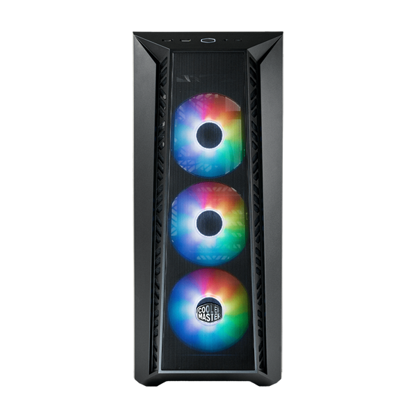 COOLER MASTER Ház Midi ATX MASTERBOX 520 MESH + 3xARGB Ventilátor + ARGB Fan HUB, Tápegység nélkül, Edzett Üveg, fekete