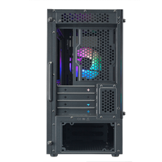 COOLER MASTER Ház Mini Tower ATX MASTERBOX MB311L ARGB + Kontroller + 2db Ventilátor, Tápegység nélkül, Üvegfalú, fekete