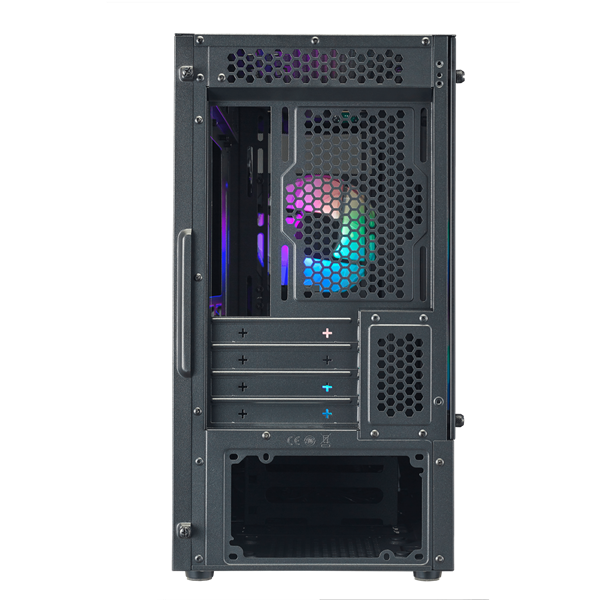 COOLER MASTER Ház Mini Tower ATX MASTERBOX MB311L ARGB + Kontroller + 2db Ventilátor, Tápegység nélkül, Üvegfalú, fekete