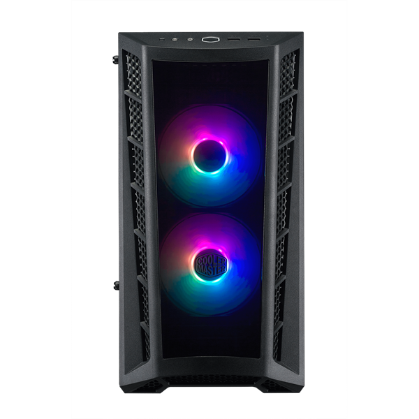 COOLER MASTER Ház Midi ATX MASTERBOX MB320L ARGB Tápegység nélkül, Üvegfalú, fekete