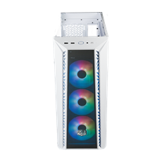 COOLER MASTER Ház Midi ATX MasterBox 520 + 3db Ventilátor + HUB,Tápegység nélkül, Üvegfalú, fehér