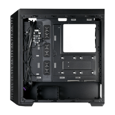 COOLER MASTER Ház Midi ATX MasterBox 520 + 3db Ventilátor + HUB, Tápegység nélkül, Üvegfalú, fekete