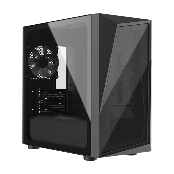 COOLER MASTER Ház Mini Tower ATX CMP 320L, 1db Ventilátorral, Tápegység nélkül, Üvegfalú, Fekete