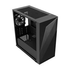 COOLER MASTER Ház Mini Tower ATX CMP 320L, 1db Ventilátorral, Tápegység nélkül, Üvegfalú, Fekete