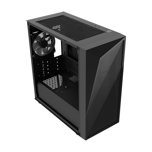 COOLER MASTER Ház Mini Tower ATX CMP 320L, 1db Ventilátorral, Tápegység nélkül, Üvegfalú, Fekete